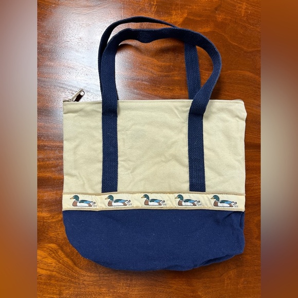 Vintage Canvas Tote Bag with Ducks - Picture 5 of 6